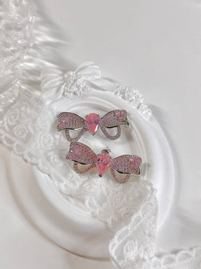 Pink Bow Luxury Stud Earrings