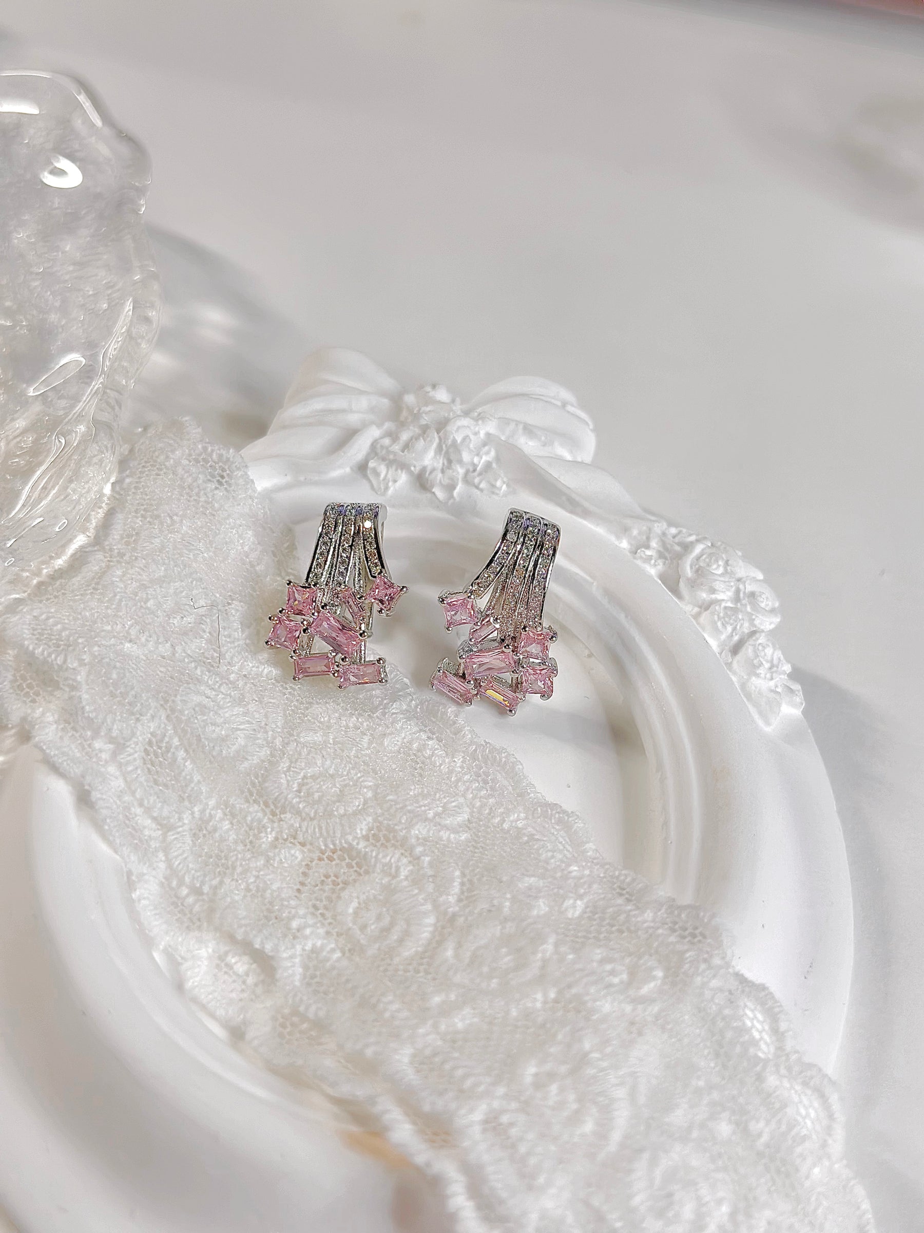 Pink Vintage Stud Earrings