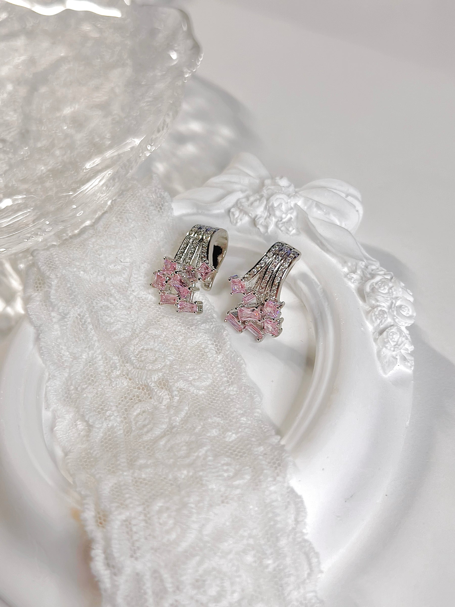 Pink Vintage Stud Earrings