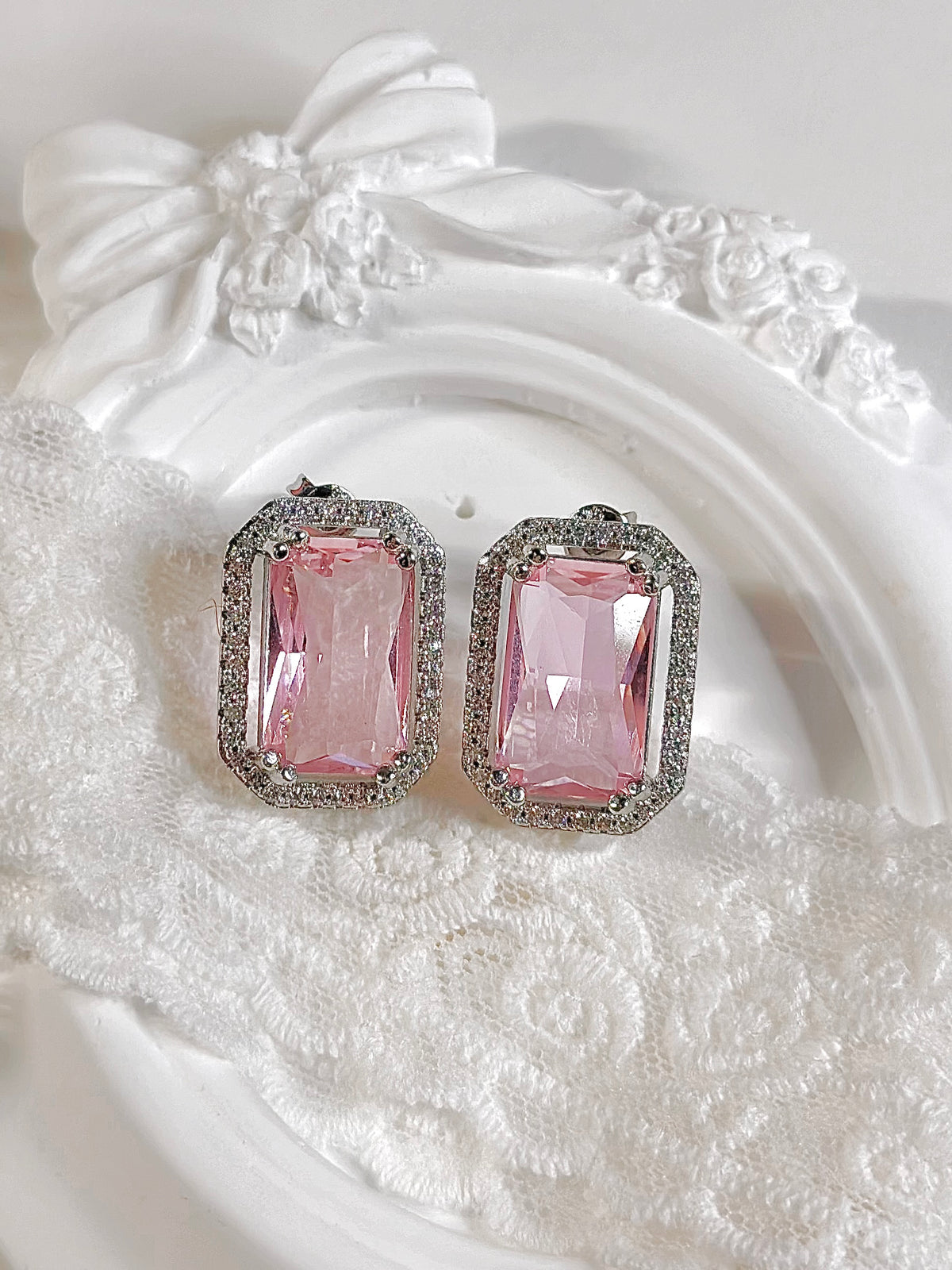 Pink Vintage Stud Earrings