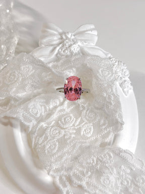 Minimalist Geometric Vintage Pink Ring