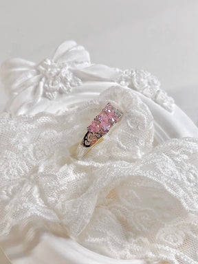 Luxury Vintage Pink Heart Ring V1