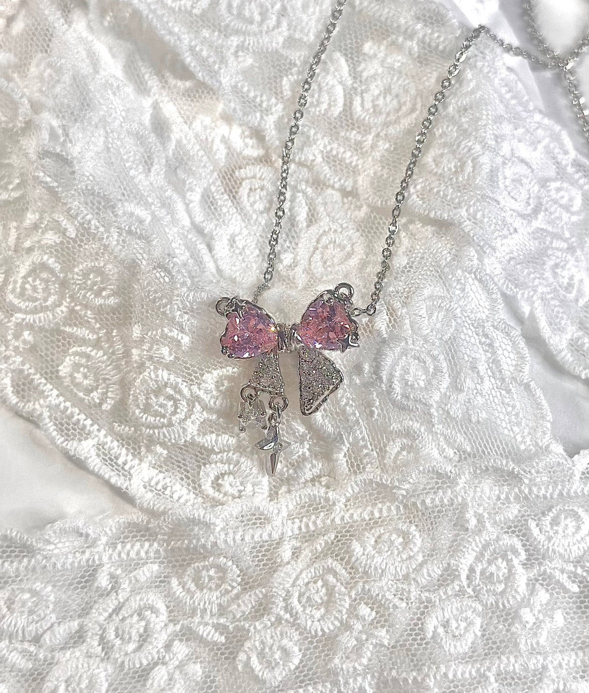 Pink Bow Vintage Luxury Necklace