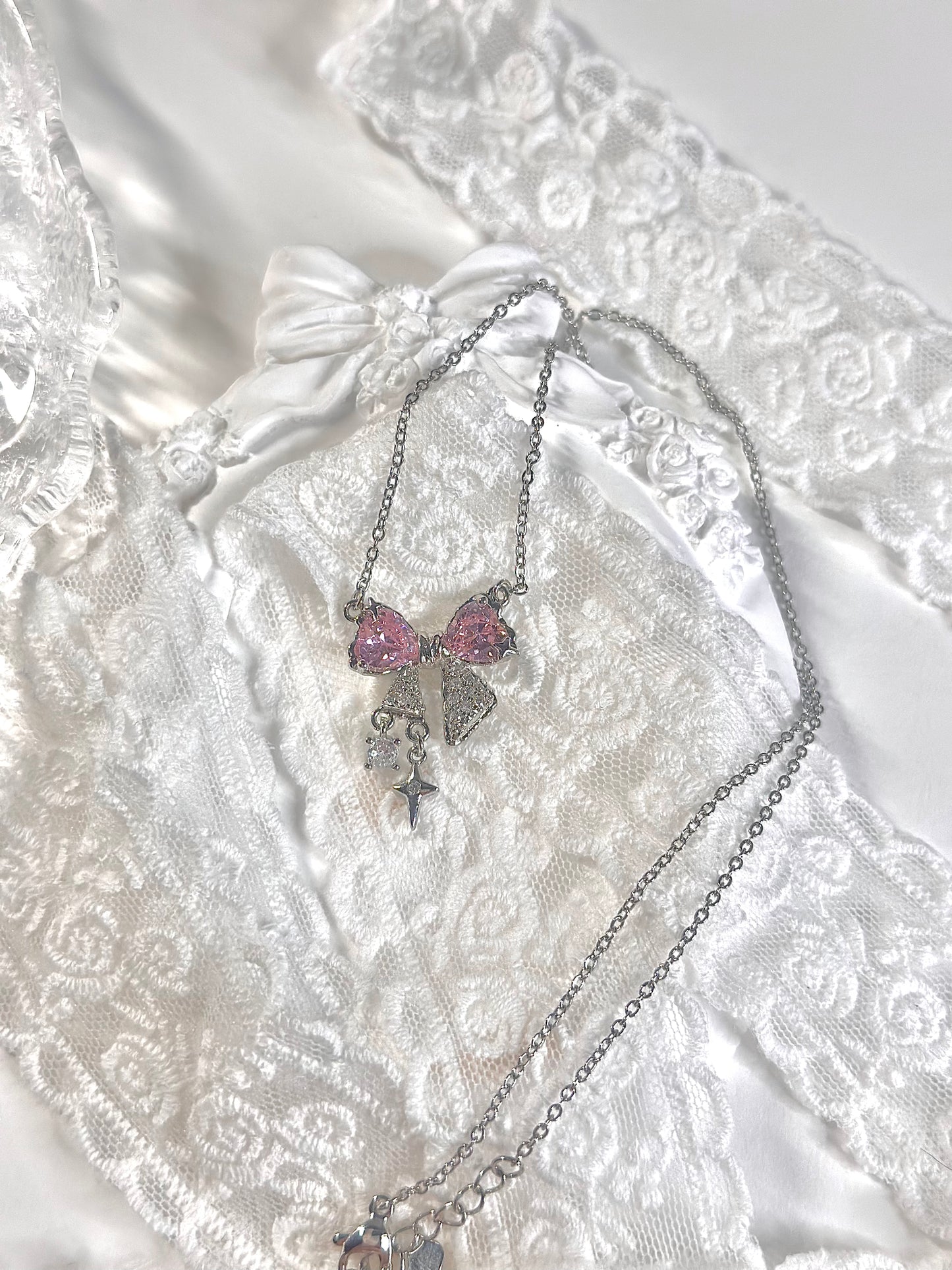 Pink Bow Vintage Luxury Necklace