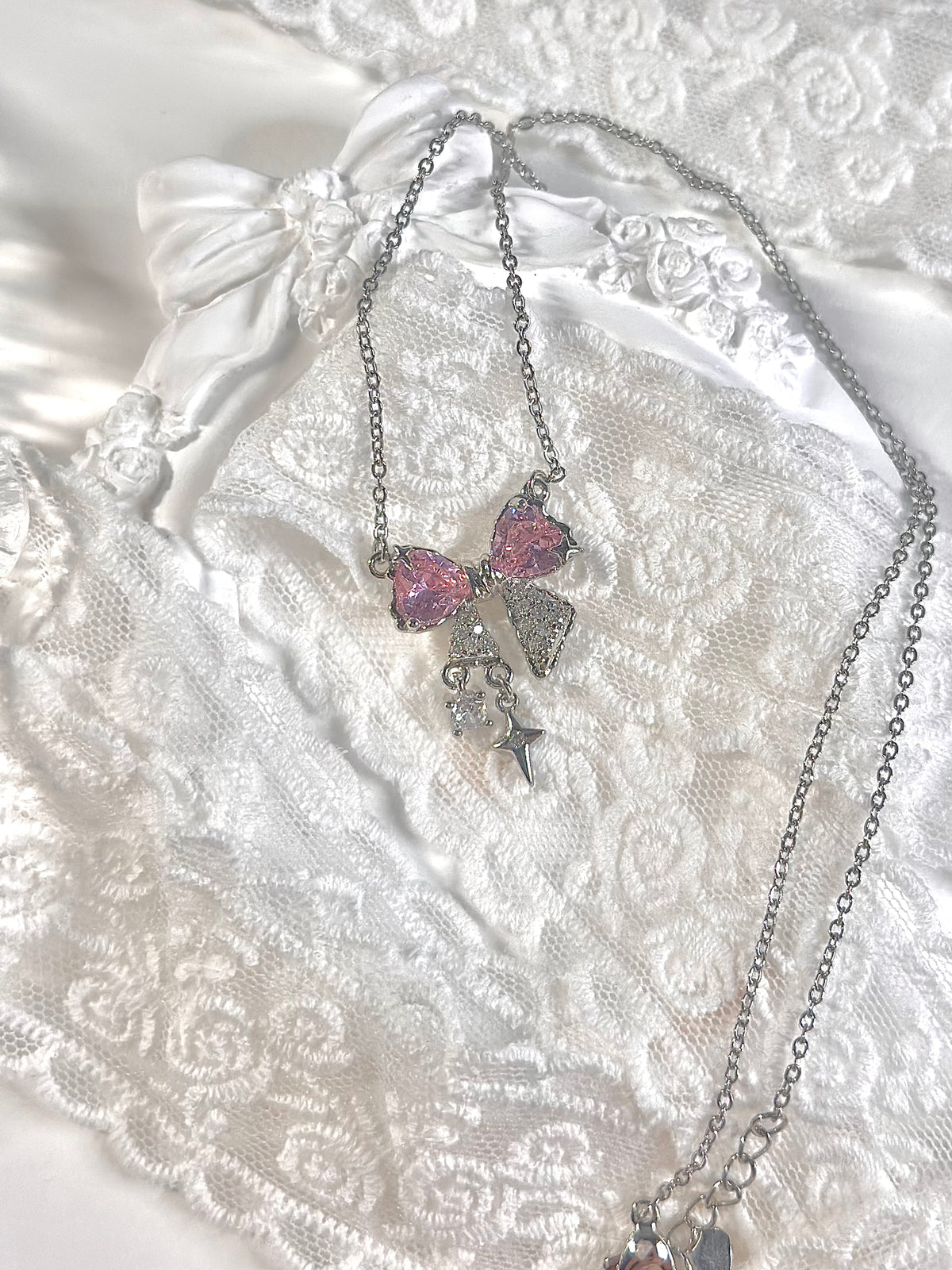 Pink Bow Vintage Luxury Necklace