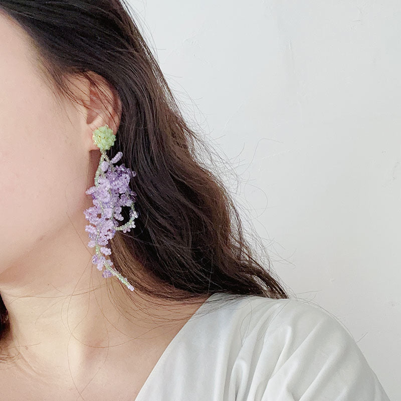 Beads Wisteria Stud Earrings