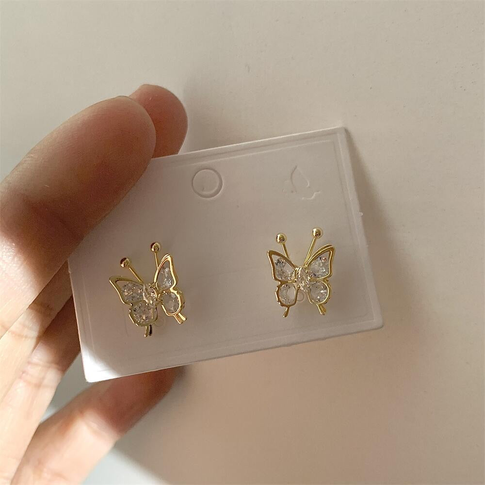 Vintage Gold Small Butterfly Stud Earrings