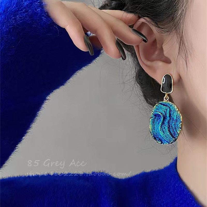 Vintage Gold Van Gogh Starry Night Impression Earrings