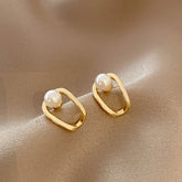 Gold Pearl Small Stud Earrings