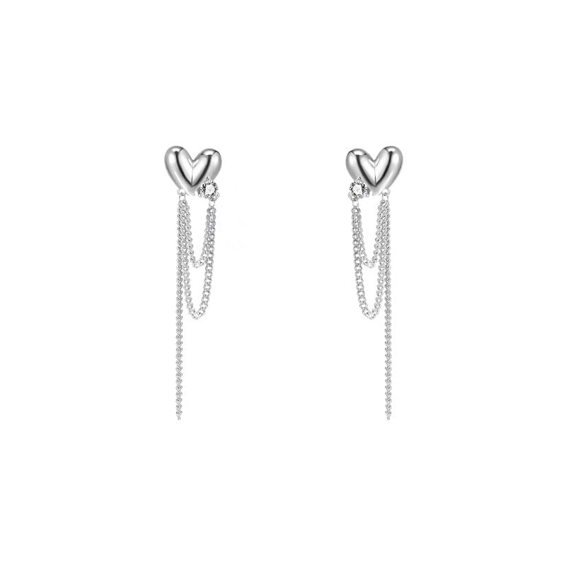 Silver Heart Stud Earrings