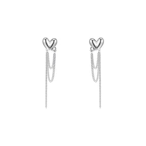 Silver Heart Stud Earrings