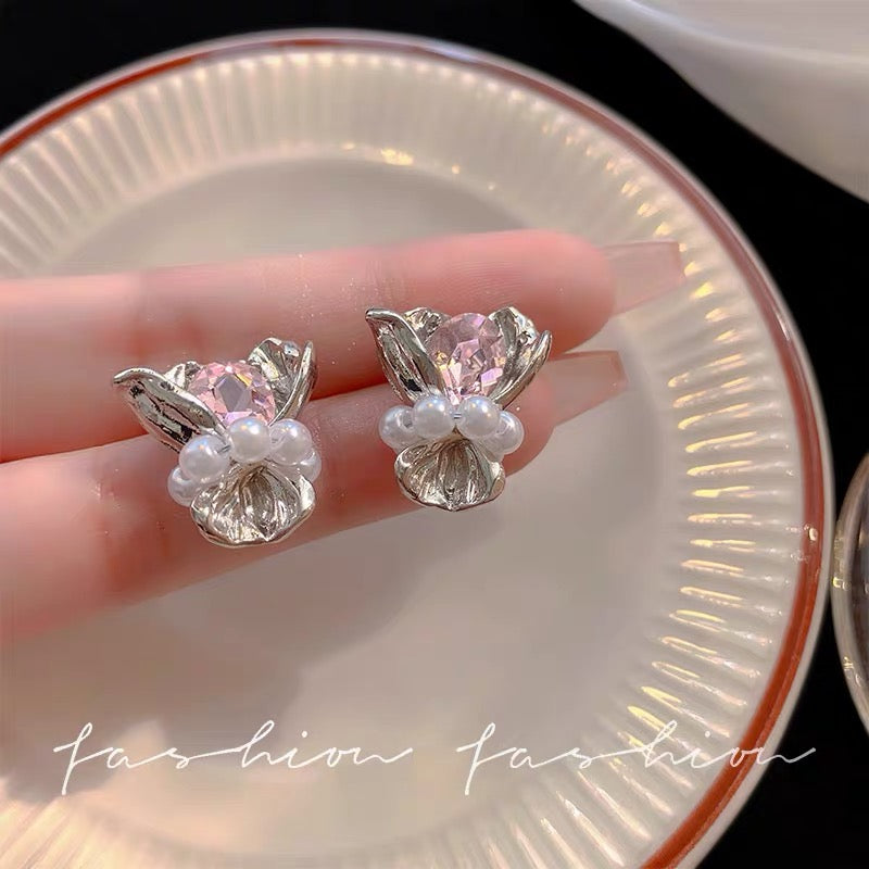 Silver Bouquet Stud Earrings