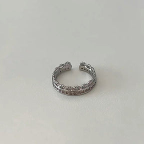 Y2k Silver Pink Heart Ring