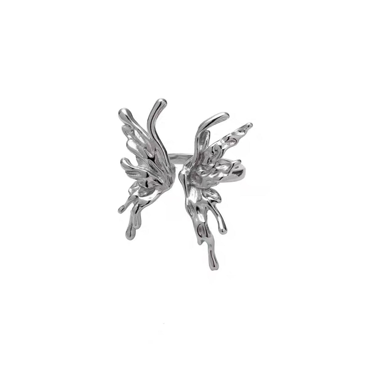 Y2k Silver Butterfly Ring