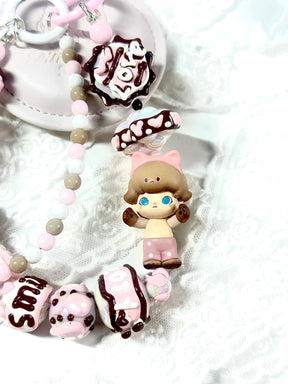 Unique Artistic Creation! Hand-Painted Beads Cute Phone Charm/Key Charm P29