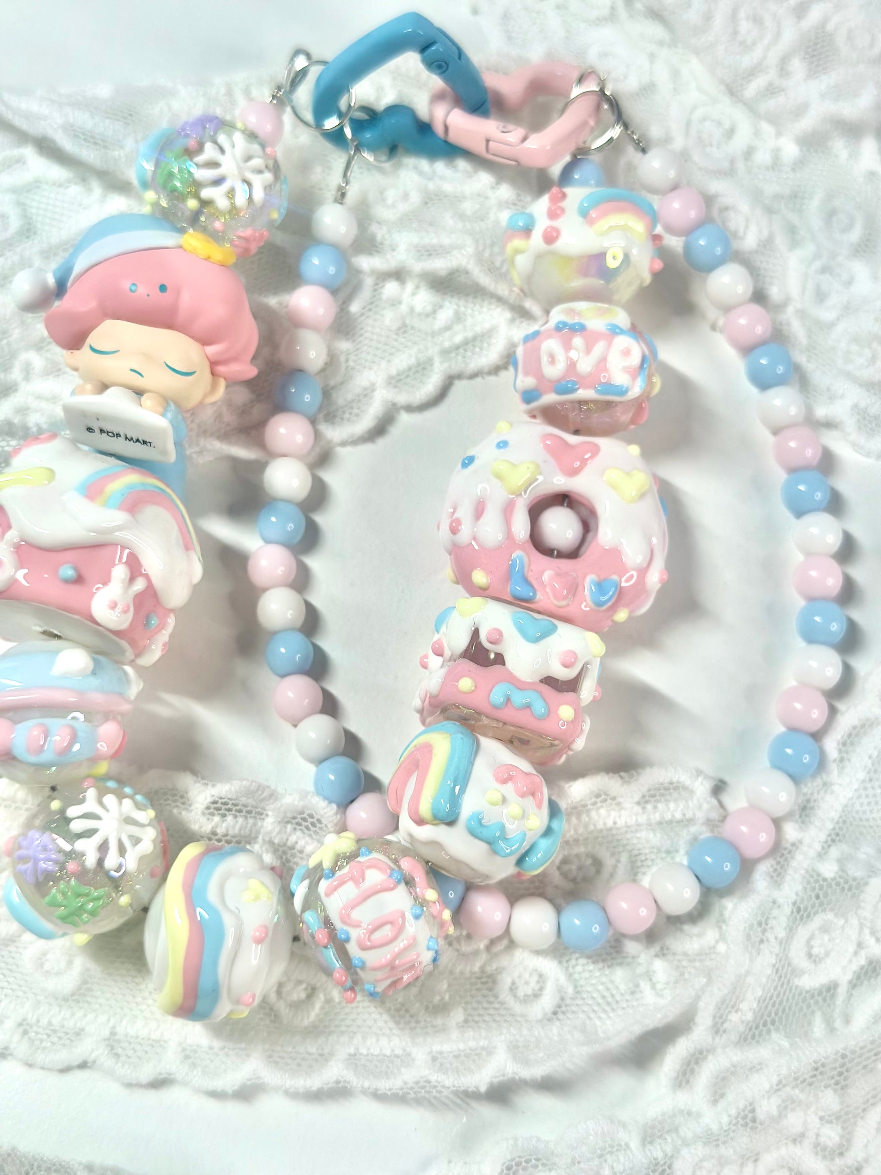 Unique Artistic Creation! Hand-Painted Beads Cute Phone Charm/Key Charm P28