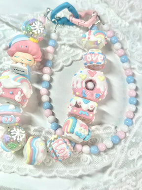 Unique Artistic Creation! Hand-Painted Beads Cute Phone Charm/Key Charm P28