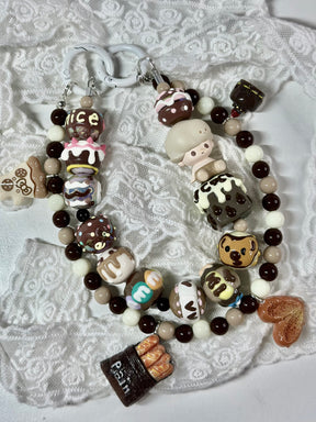 Unique Artistic Creation! Hand-Painted Beads Cute Phone Charm/Key Charm P1