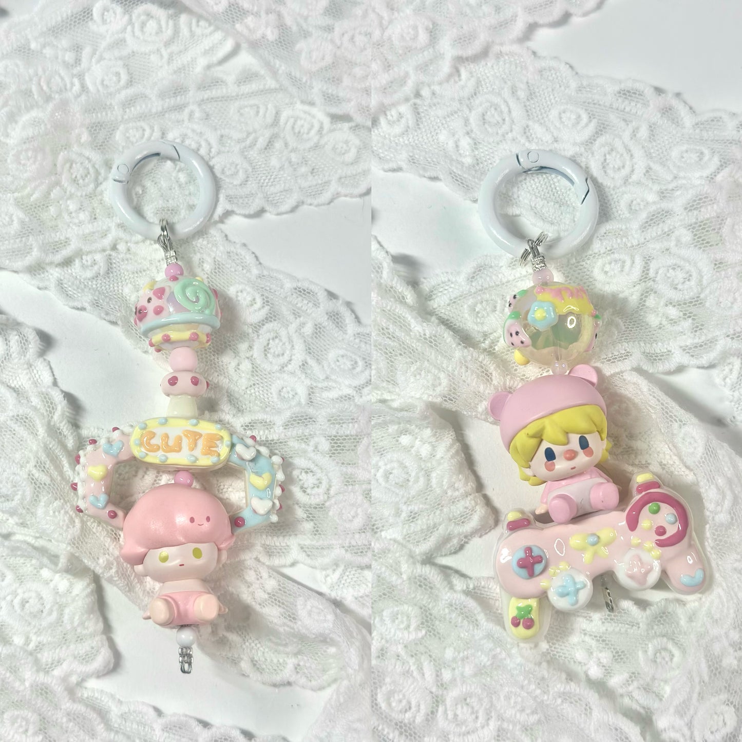 Unique Artistic Creation! Hand-Painted Beads Cute Phone Charm/Key Charm P8