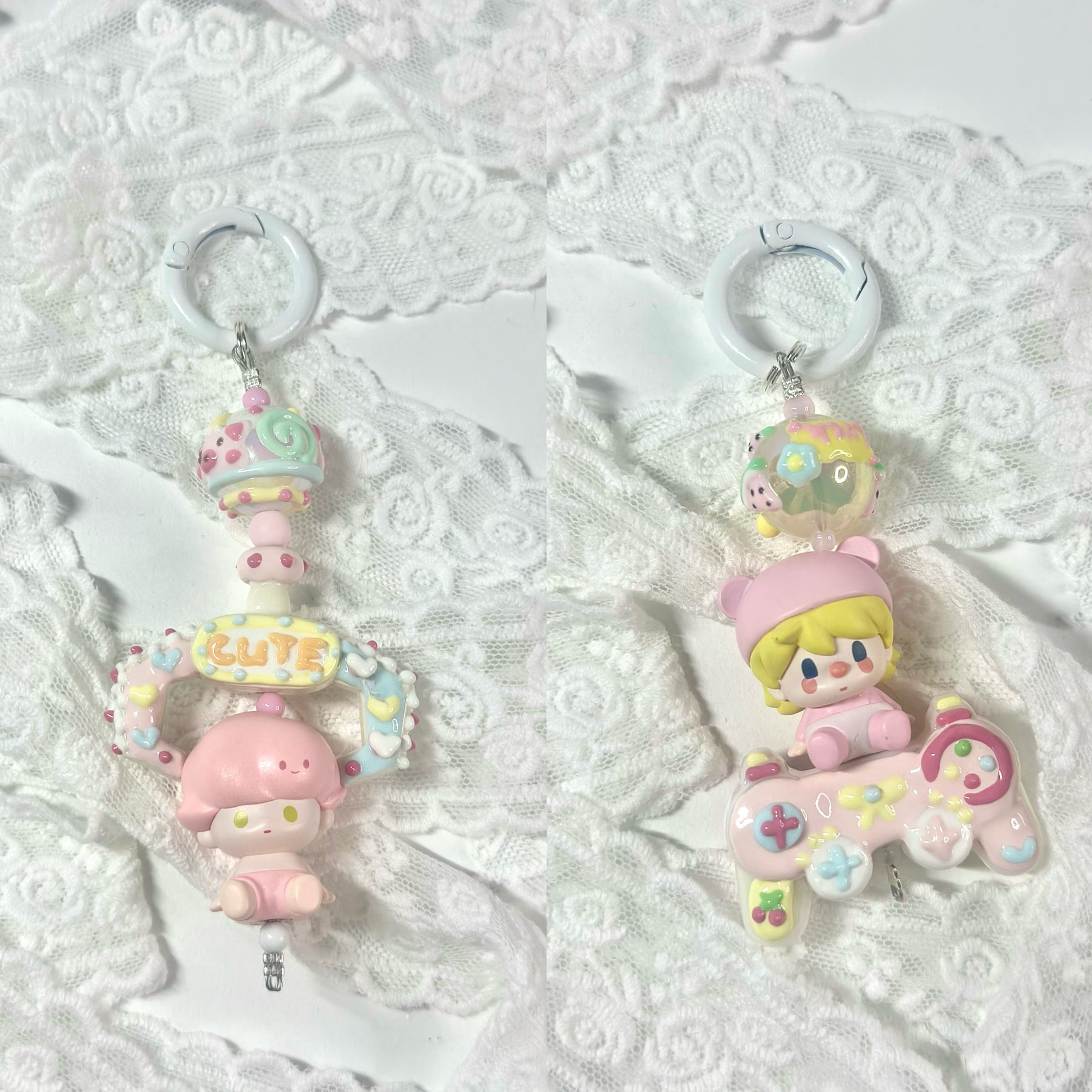 Unique Artistic Creation! Hand-Painted Beads Cute Phone Charm/Key Charm P8