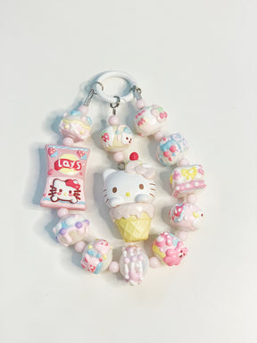 Unique Artistic Creation! Hand-Painted Beads Cute Phone Charm/Key Charm P38