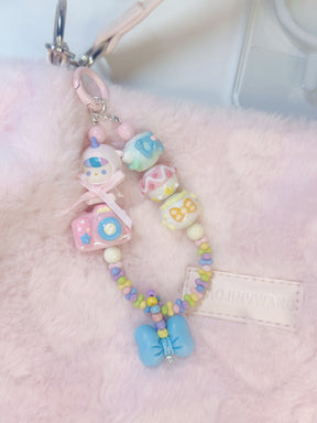 Unique Artistic Creation! Hand-Painted Beads Cute Phone Charm/Key Charm P33