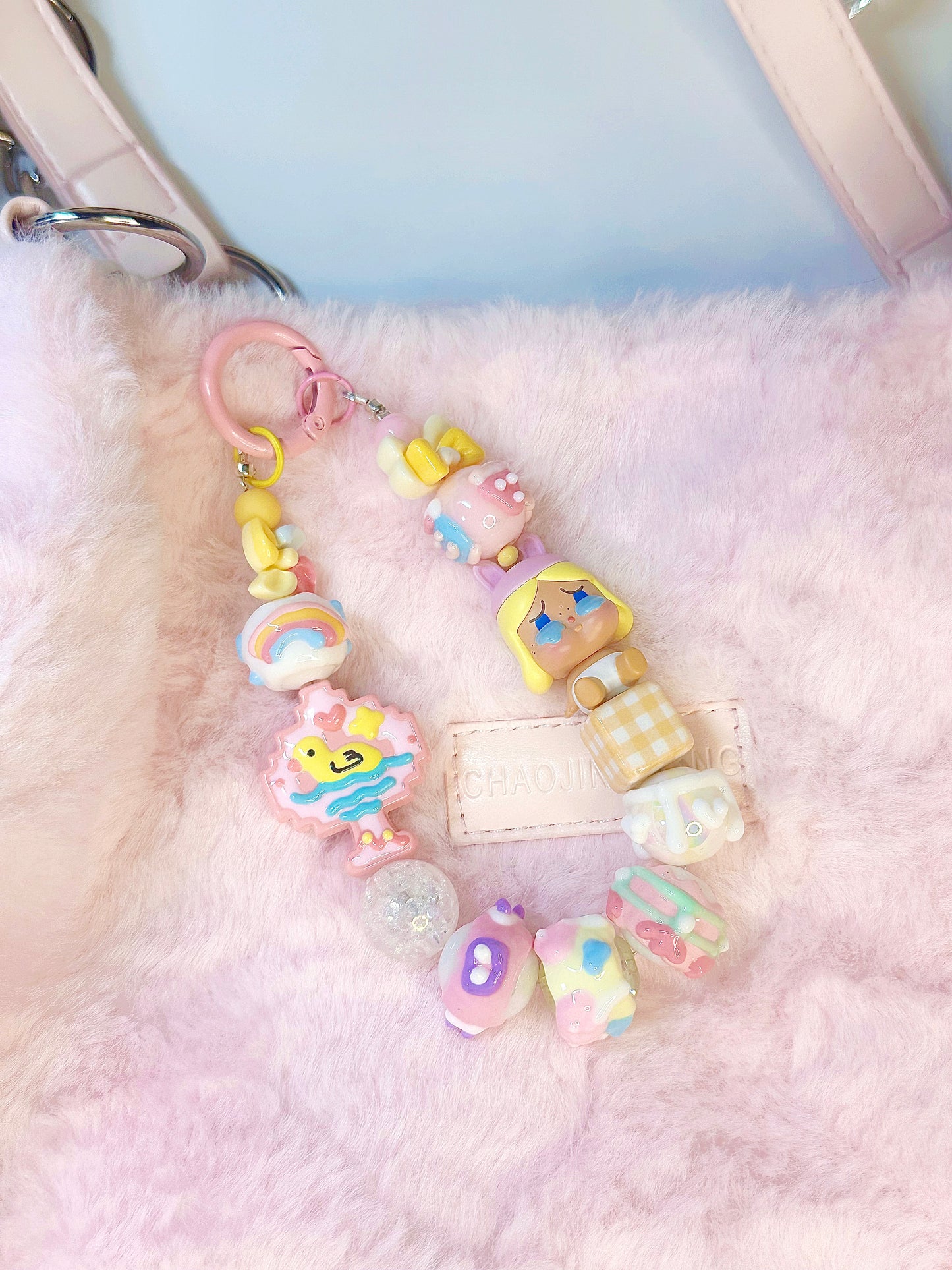 Unique Artistic Creation! Hand-Painted Beads Cute Phone Charm/Key Charm P30