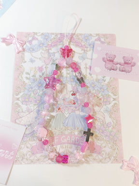 Cute Pink Star Cross Phone Charm/Barbi Style