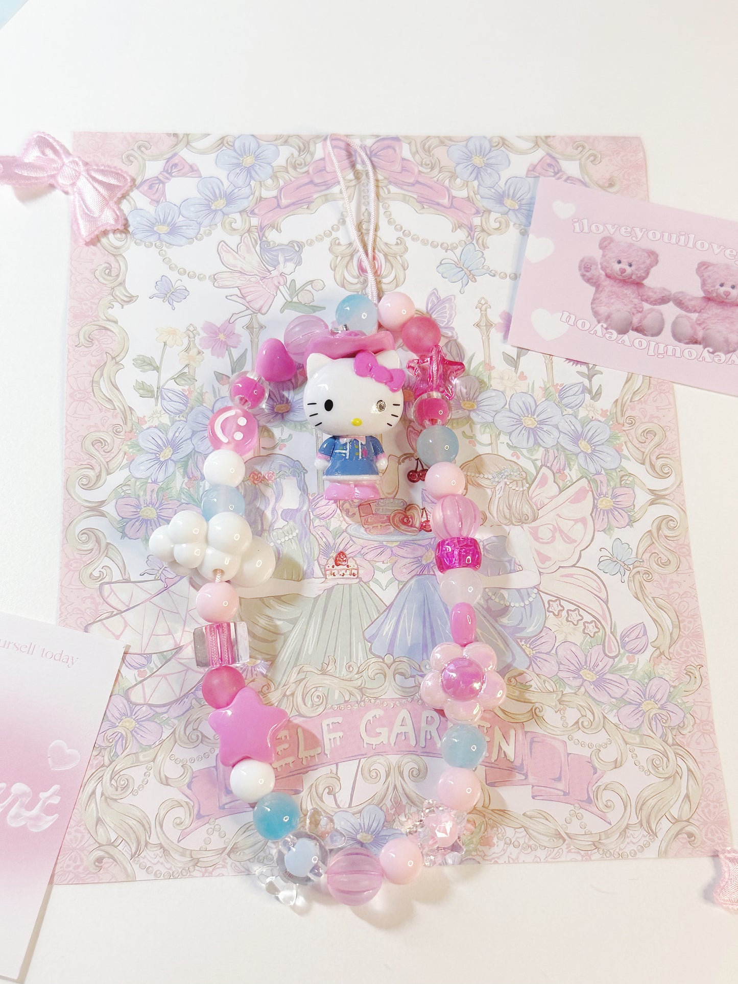 Kitty Pink Star Phone Charm