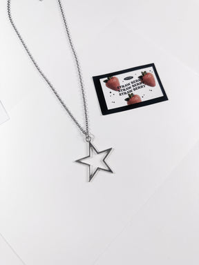 Y2K Stainless Steel Metal Double Star Necklace