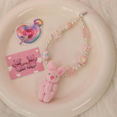 Cute Pink Rabbit Phone Charm